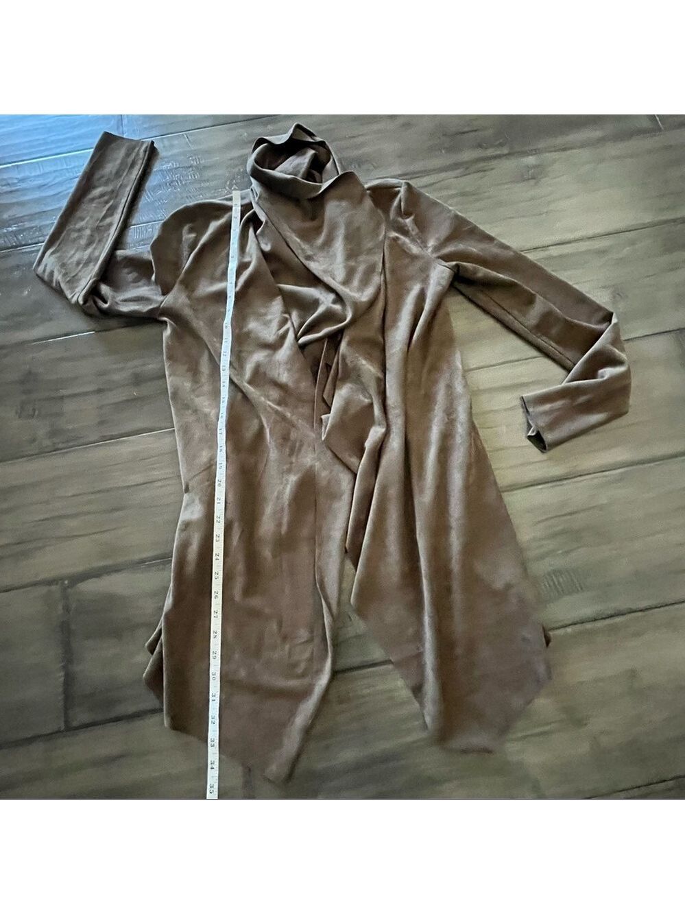 VICI Flawless Brown Suede Inspired Waterfall Sweater - Size Medium - Picture 14 of 16